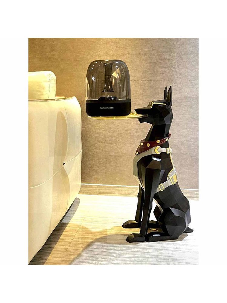 Smokey Cocktail Black Doberman Butler Sculpture-picture-11