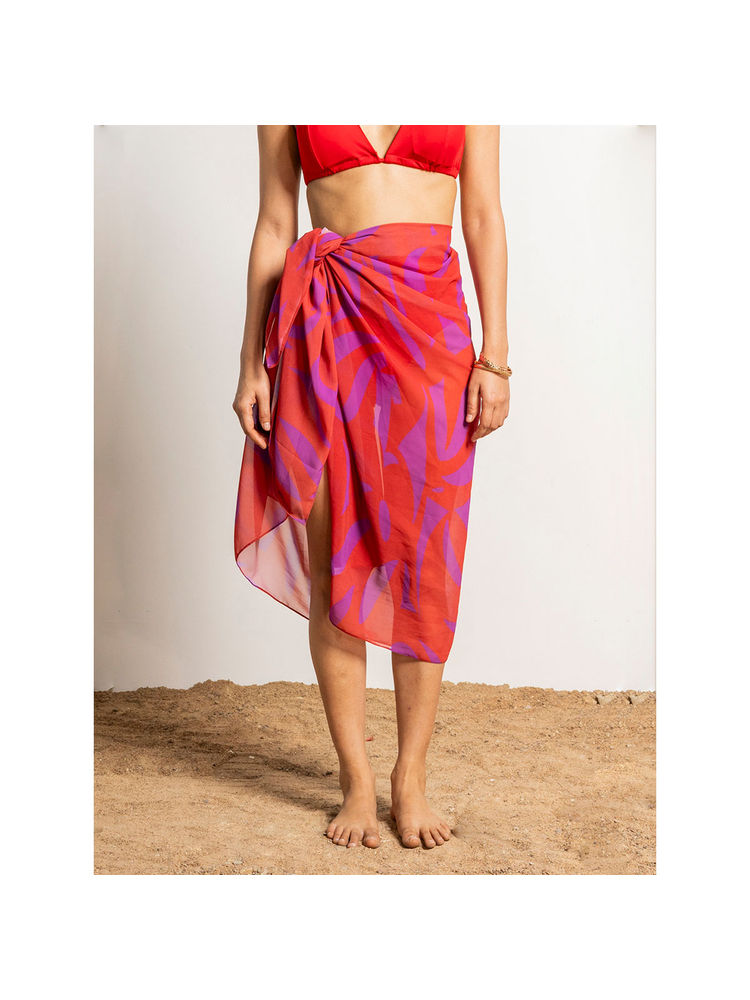 aoba Erotissch Women Red Printed Swimwear Sarong-picture-28