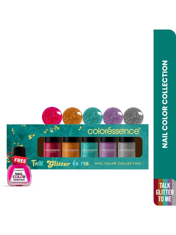 Coloressence Glitter Nail Paint Kit With Bridal & Festive Shades With Free Remover-image-3