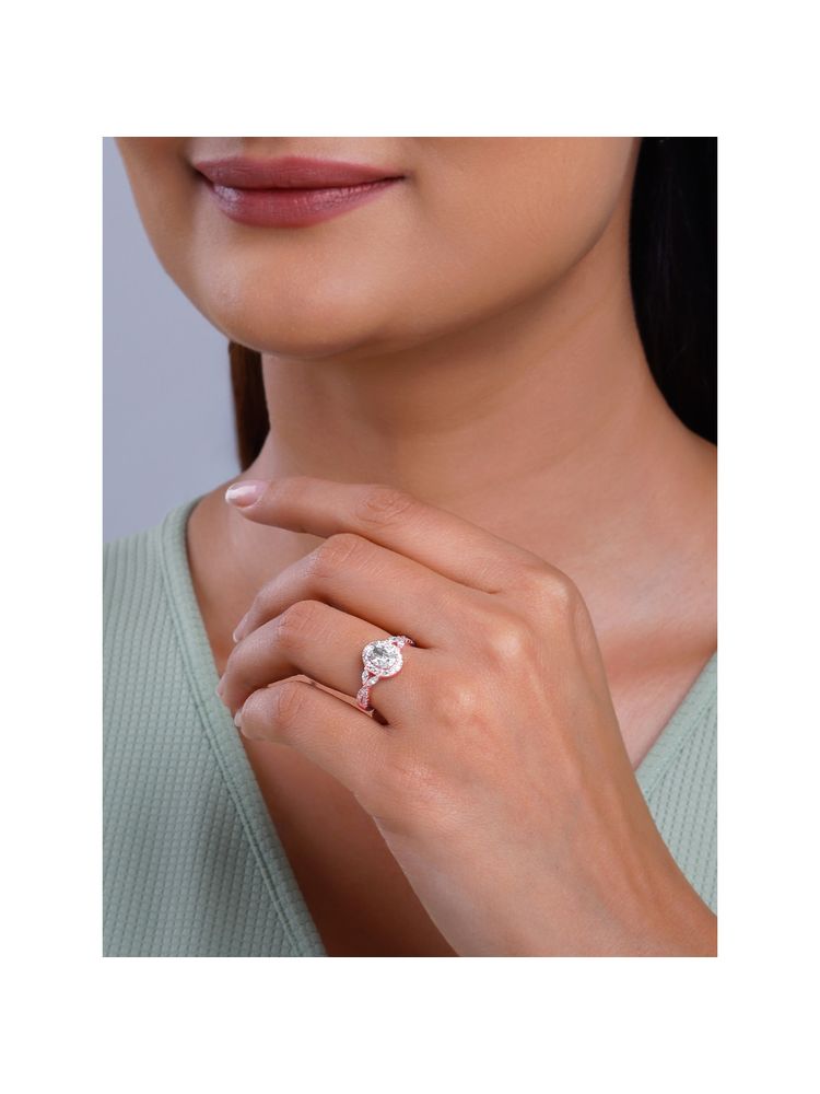 GIVA 925 Silver Women Rose Gold Plated Wavy Oval Fixed Size Ring-picture-11