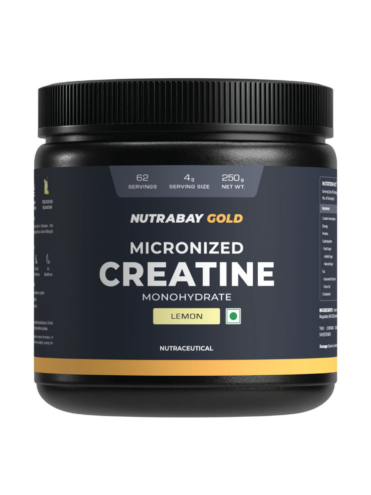 Nutrabay Gold Micronised Creatine Monohydrate Powder - Lemon