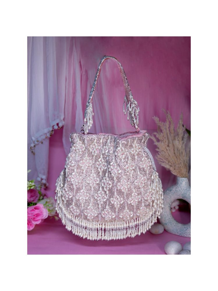 SWISNI Peach Luxury Embellished Potli Bag-picture-48