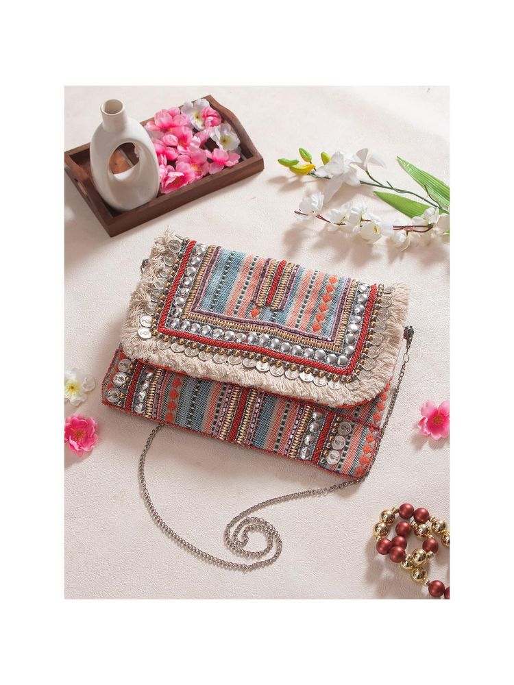 SWISNI Womens Multi-Color Embroidered Boho Sling Bag-picture-37