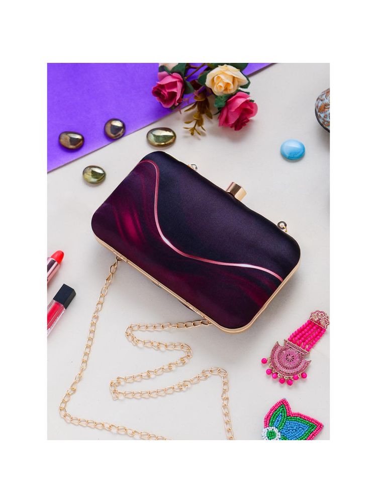 SWISNI Blue Abstract Digital Printed Clutch Bag-image-24