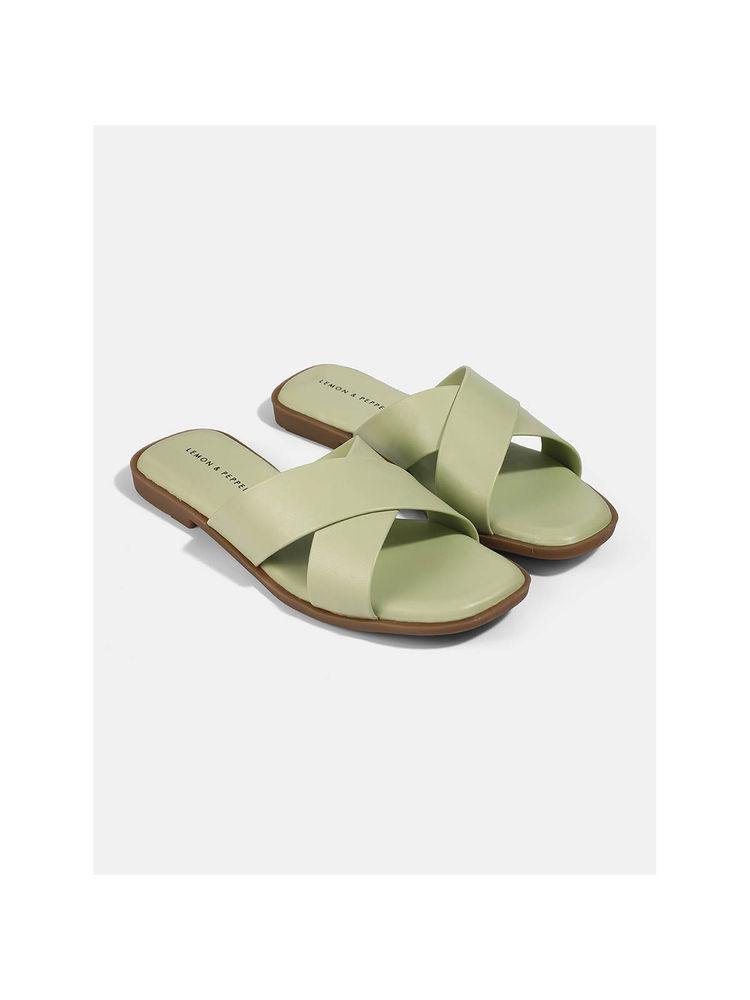 Lemon & Pepper Mint Green Casual Flats-image-40