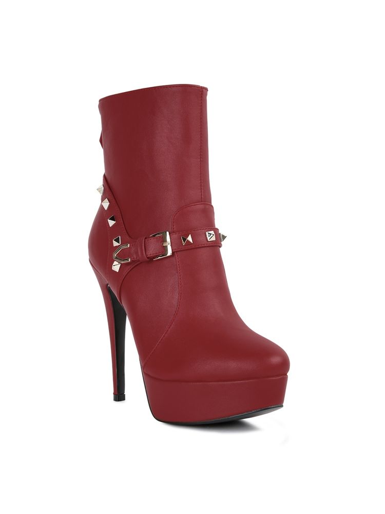 London Rag Embellished Red Casual Boots-image-8