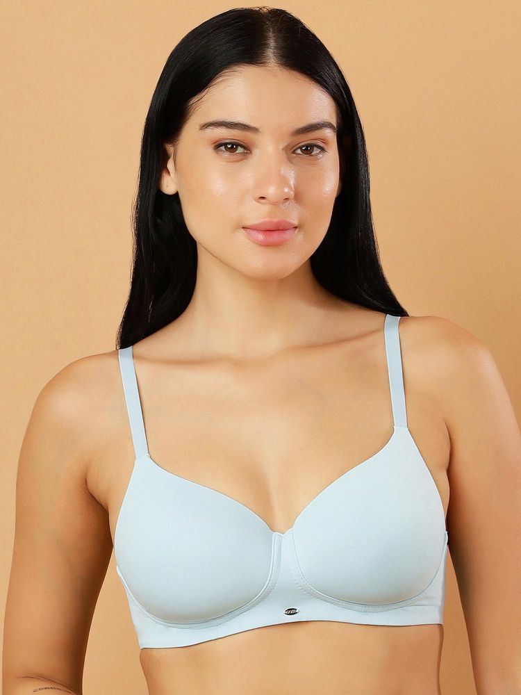 SOIE Women Padded Non Wired Full Coverage T-Shirt Bra Blue-picture-27