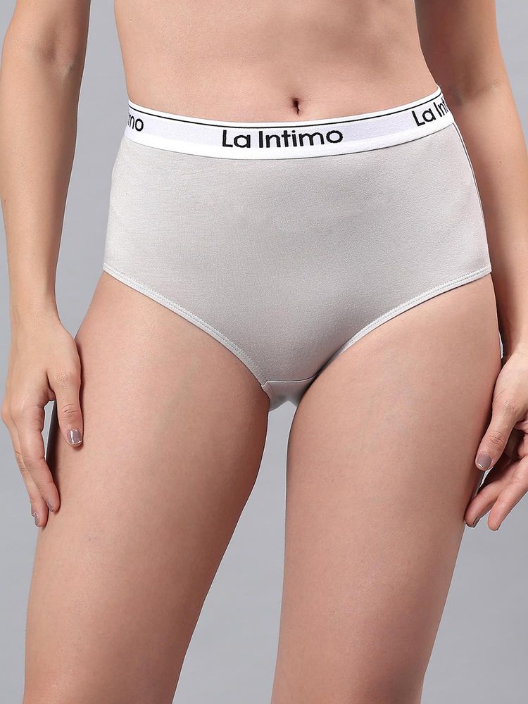 La Intimo Low Rise Women Brief Grey-image-16
