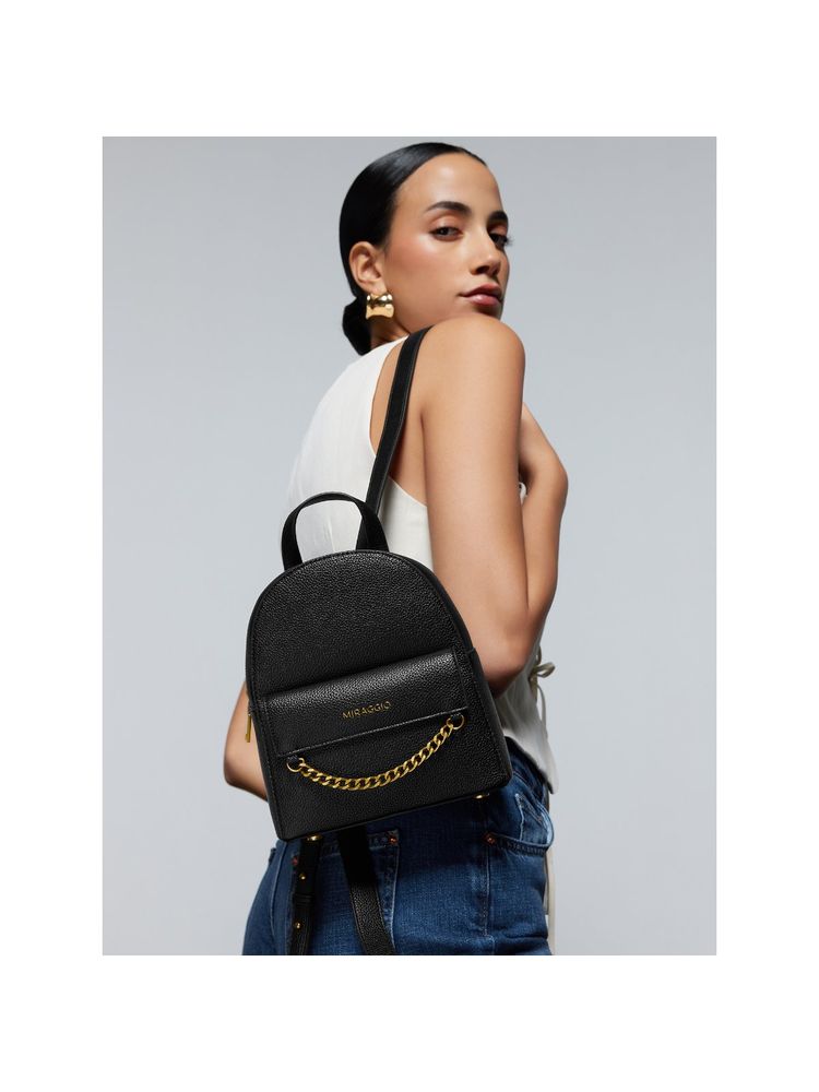 MIRAGGIO Black Small Backpack For Women-image-17