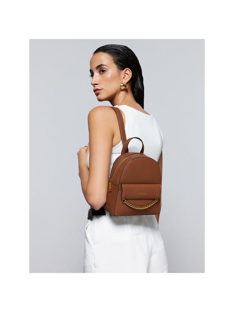 MIRAGGIO Brown Small Backpack For Women