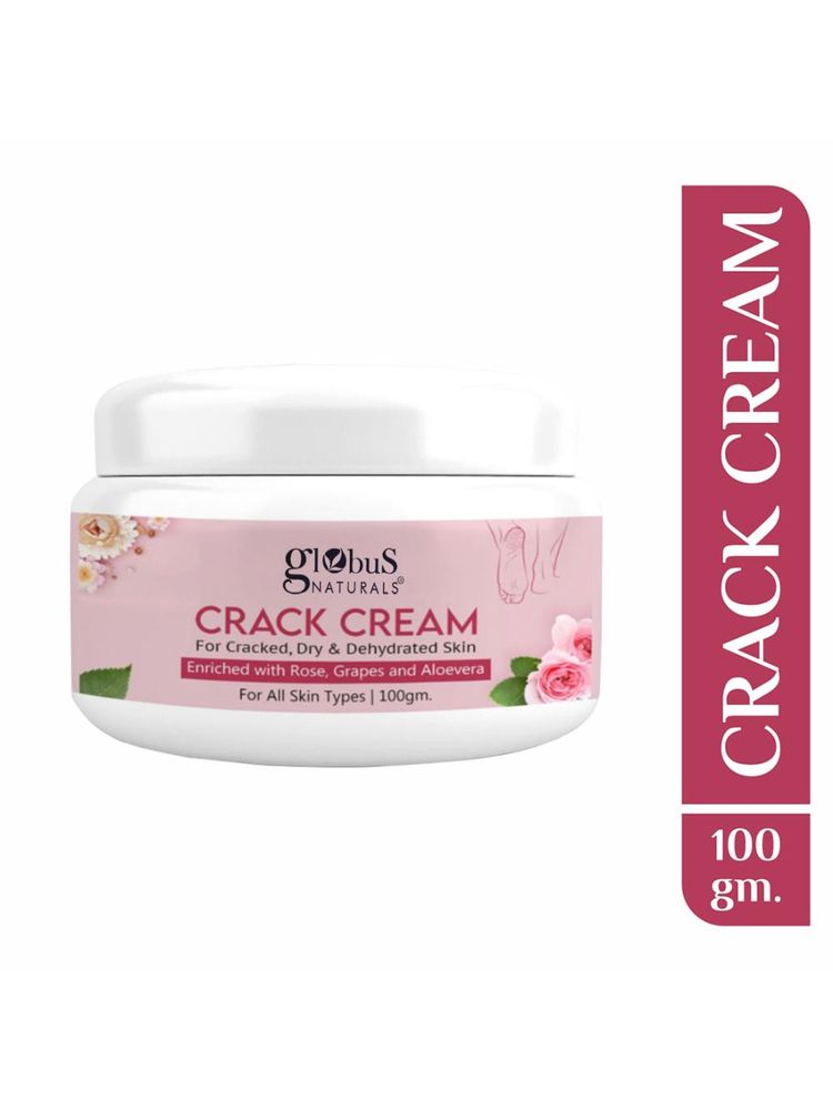 Globus Naturals Heels & Feet Crack Cream Enriched with Aloevera Grapes & Rose