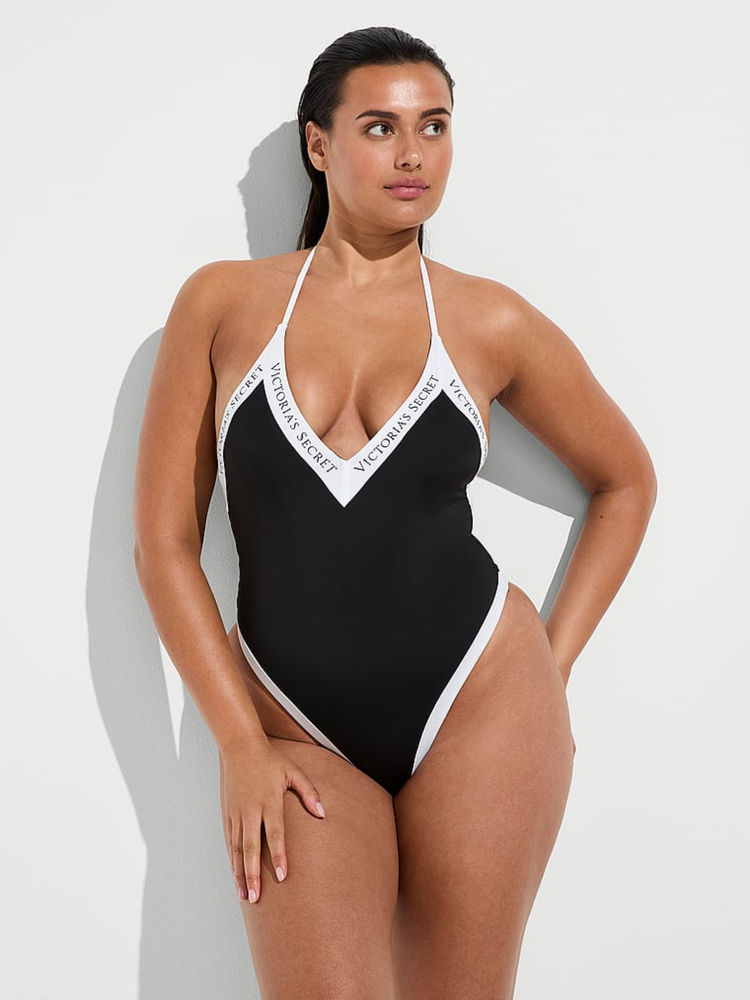 victoria's secret intimates Victoria's Secret Swim Iconic Logo Plunge One-Piece Swimsuit-picture-9