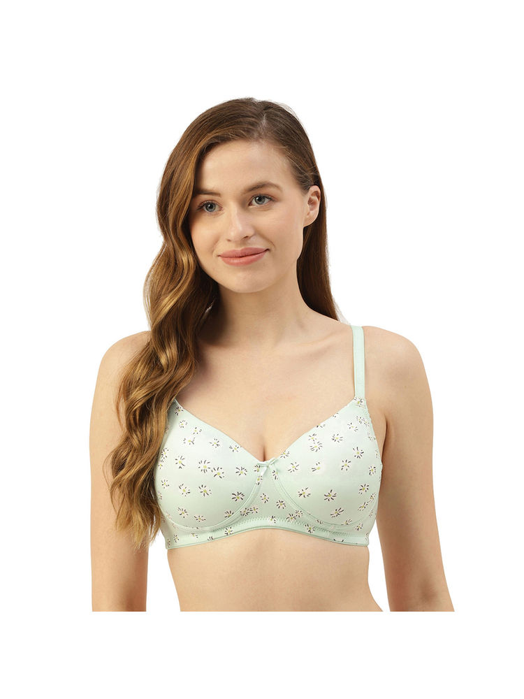 Leading Lady Moulded Padded Lycra Full Coverage Printed Bra - Blue-picture-20