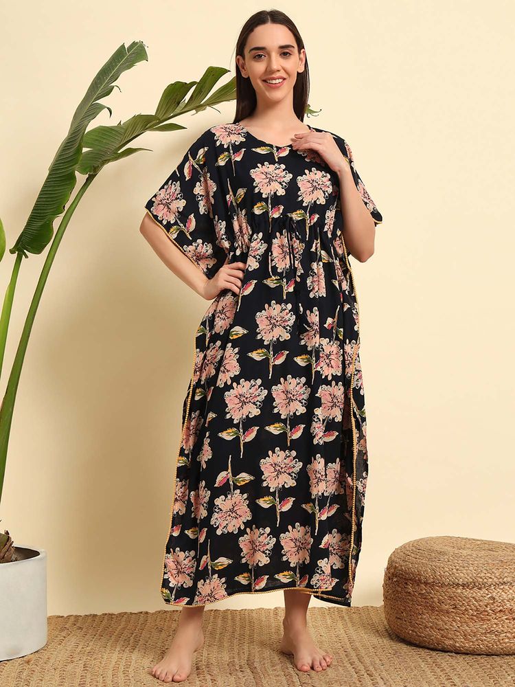 SEPHANI Kaftan Nighty - Black-picture-17