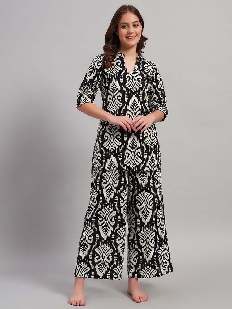 SEPHANI Women Cotton Co-Ord Set - Black-picture-12