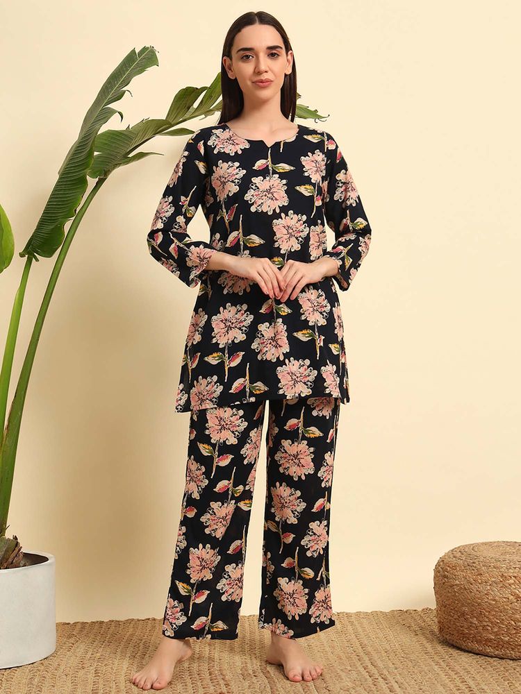 SEPHANI Women Cotton Co-Ord Set - Black-picture-11