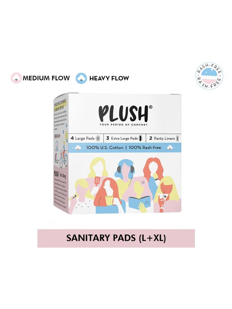 Plush Sanitary Pads 100% Cotton rash-free 8XL + 6XXL + 2 free Liners-picture-30
