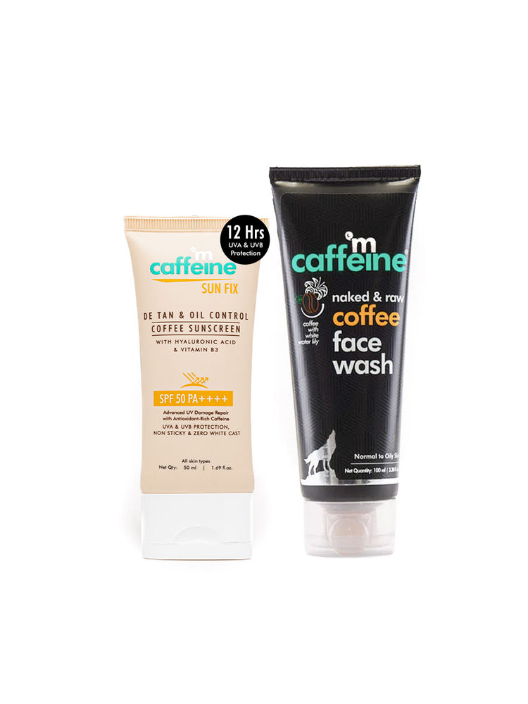 MCaffeine Daily Sun Protection Kit - Deep Cleansing Coffee Face Wash & SPF 50 PA++ Sunscreen Lotion-image-35