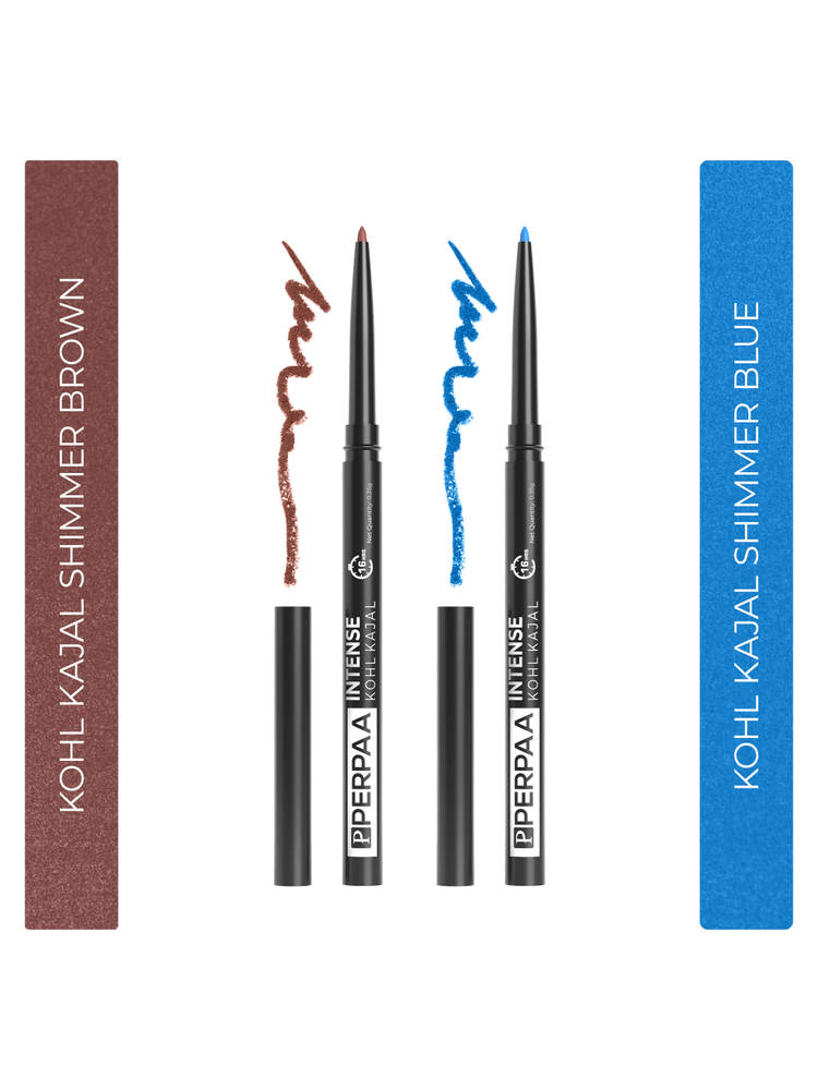 PERPAA Longwear Highly Pigmented Brown & Blue Kohl Kajal Combo-picture-11