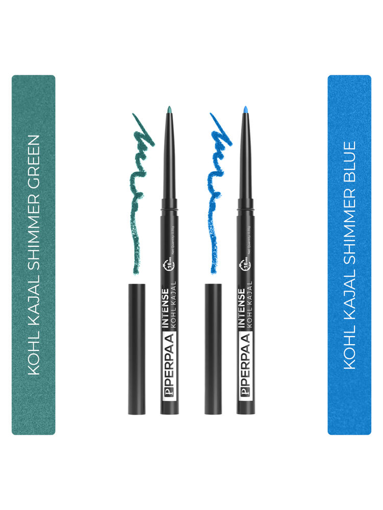 PERPAA Longwear Highly Pigmented Green & Blue Kohl Kajal Combo-image-36