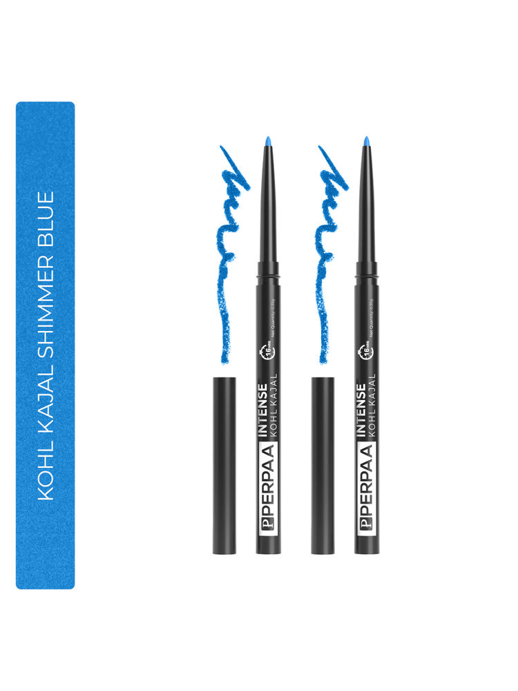 PERPAA Longwear Highly Pigmented Metallic Blue Kohl Kajal Combo-image-34
