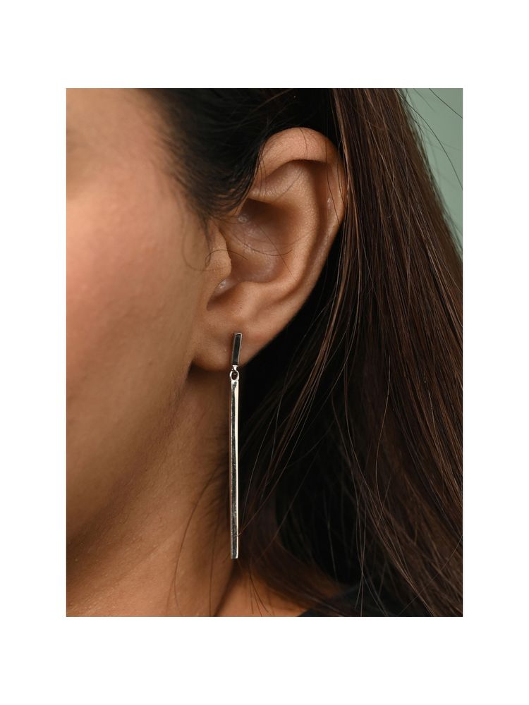 CLARA 925 Sterling Silver Platinum Plated Sally Long Earrings for Women-picture-12