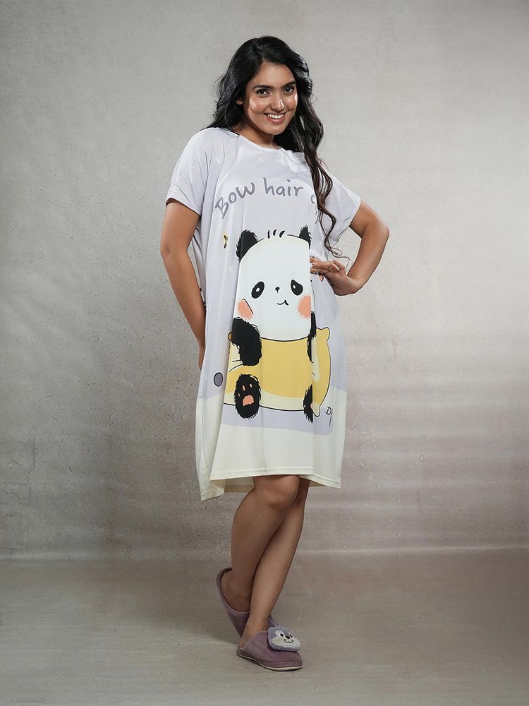 CrossKulture Mauve Character Regular Night Dress-image-6