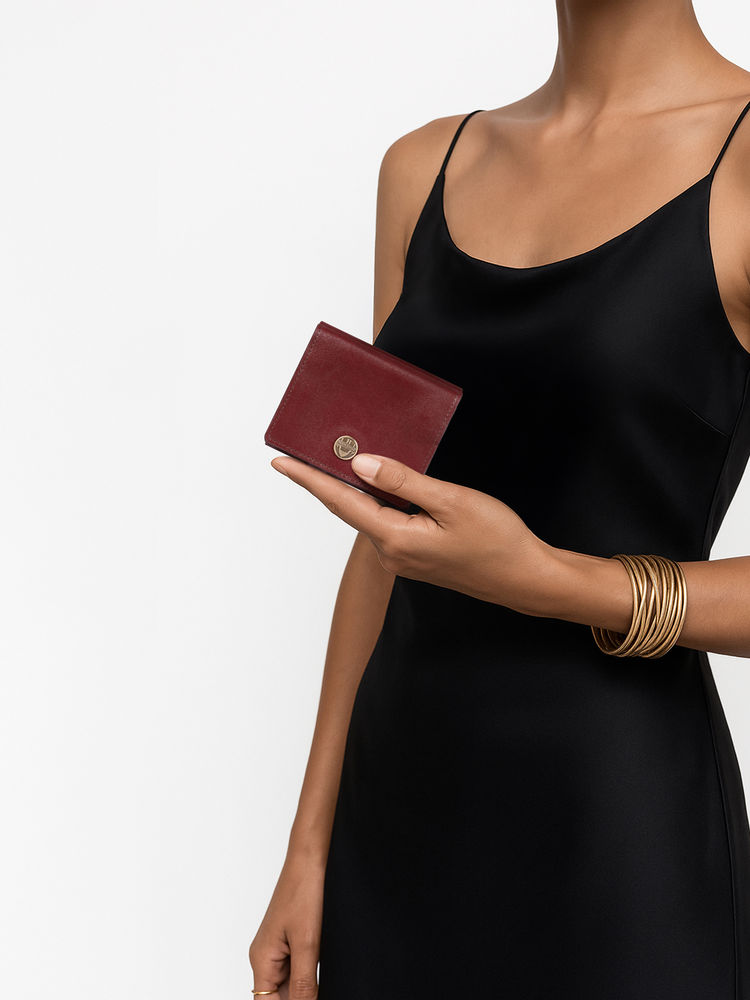 Hidesign Trinity W1 Genuine Leather Womens Maroon Tri Fold Wallet-picture-27