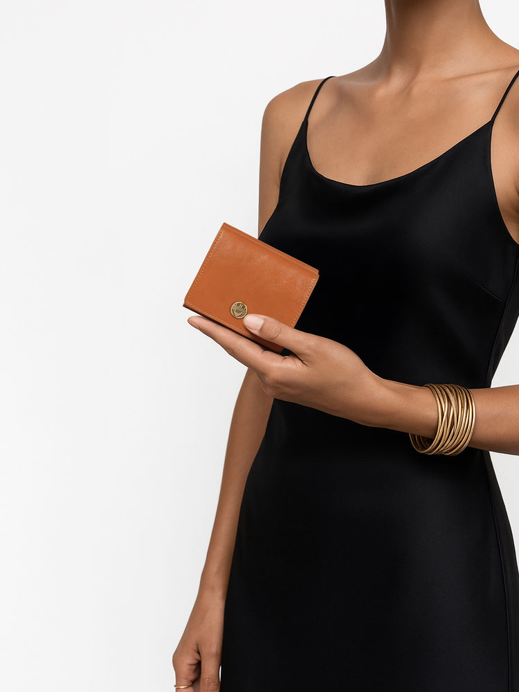 Hidesign Trinity W1 Genuine Leather Womens Tan Tri Fold Wallet-image-40
