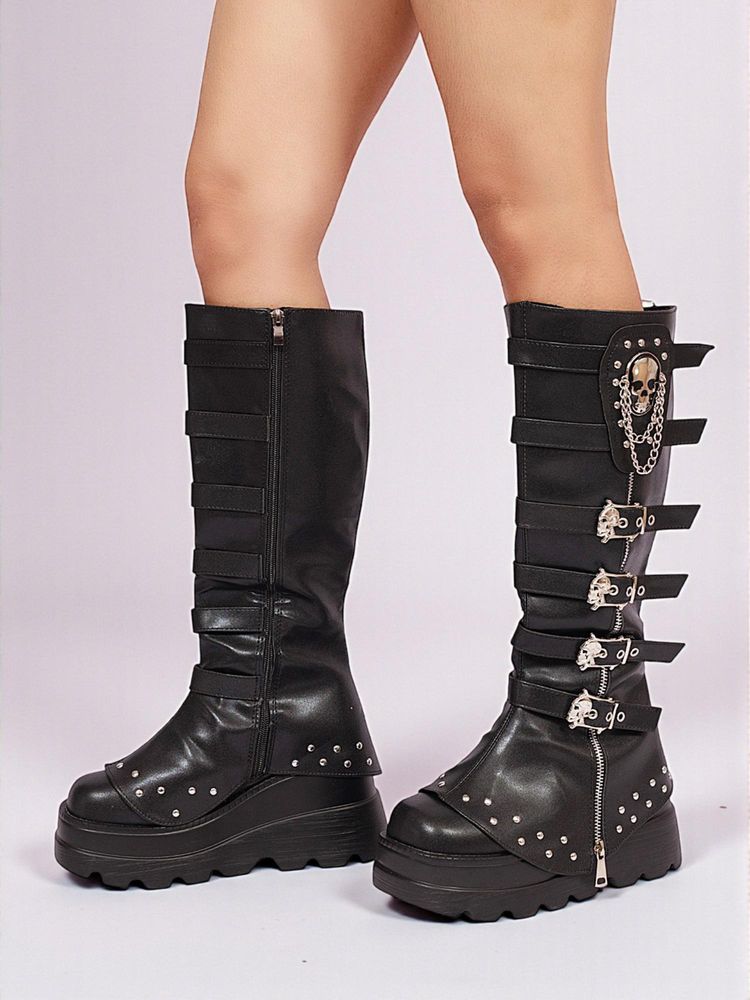 Truffle Collection Black Solid Casual Boots-picture-12
