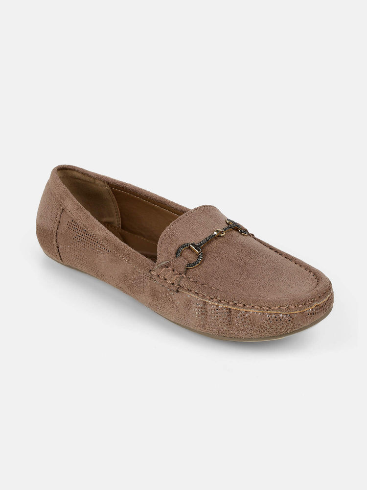 Mochi Women Light Brown Loafers-image-13