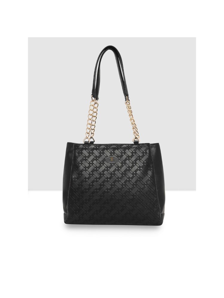 ESBEDA Black Color Embossed Textured Handbag for Women-picture-16