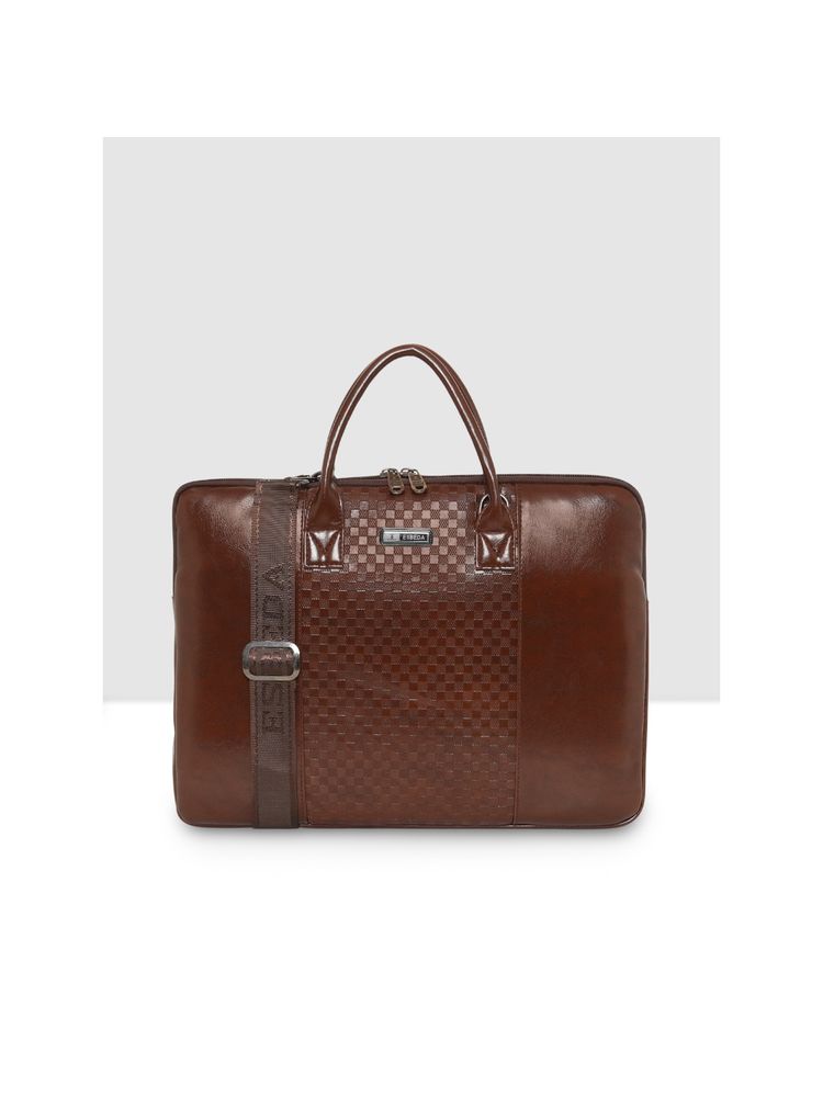 ESBEDA Tan Color Embossed Textured Laptop Sleeve for Unisex-picture-22