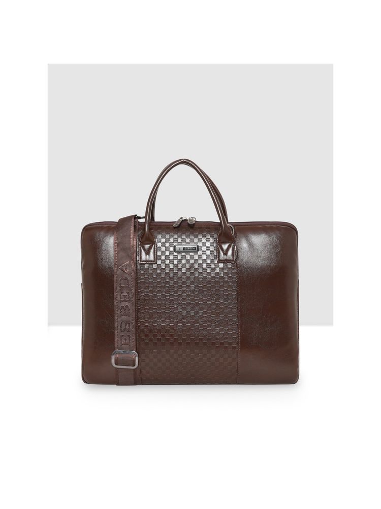 ESBEDA Brown Color Embossed Textured Laptop Sleeve for Unisex-picture-14
