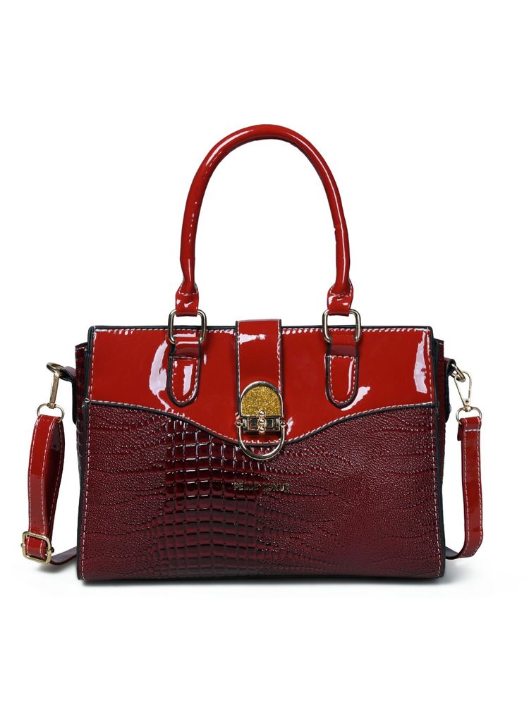 Pelle Luxur Stylish Wine Satchel Bag for Women (M)-picture-27