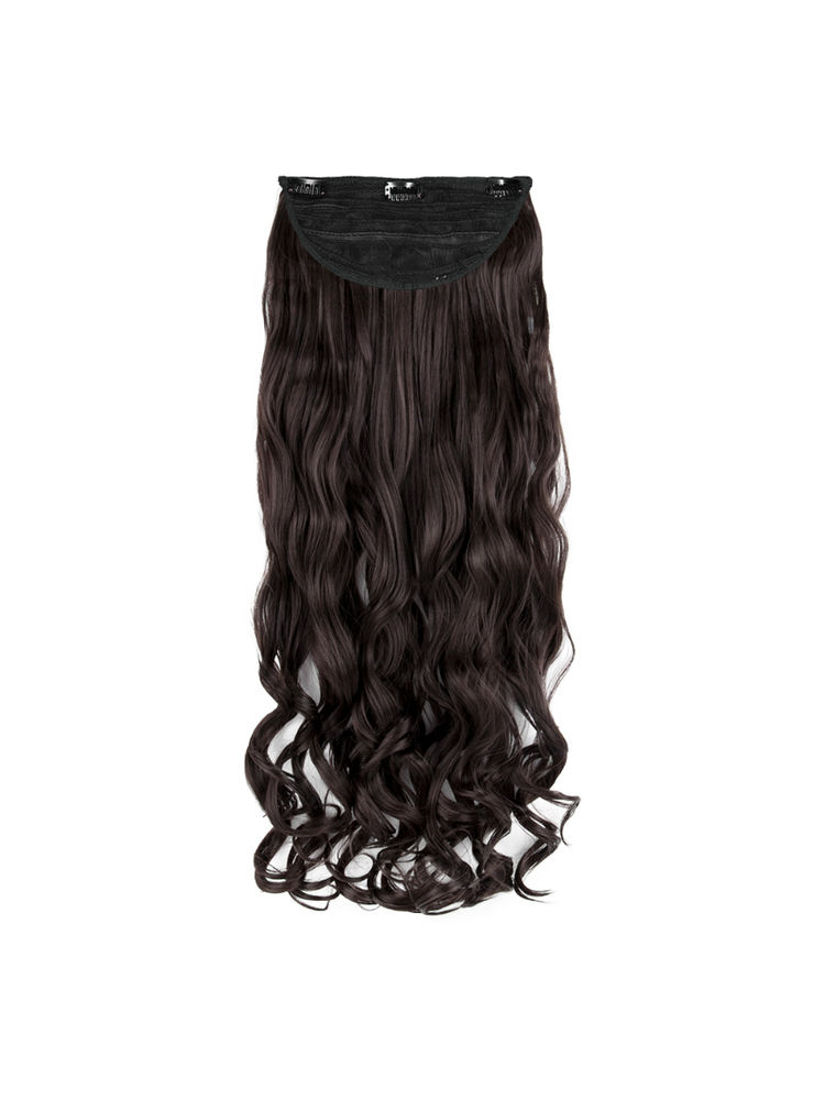 Stasia Street Clip-In 30 Inch Beach Wavy Dark Brown Hair Extensions