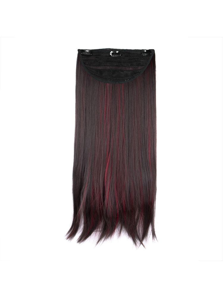 Stasia Street Clip-In 24 Inch Burgundy Straight Hair Extensions