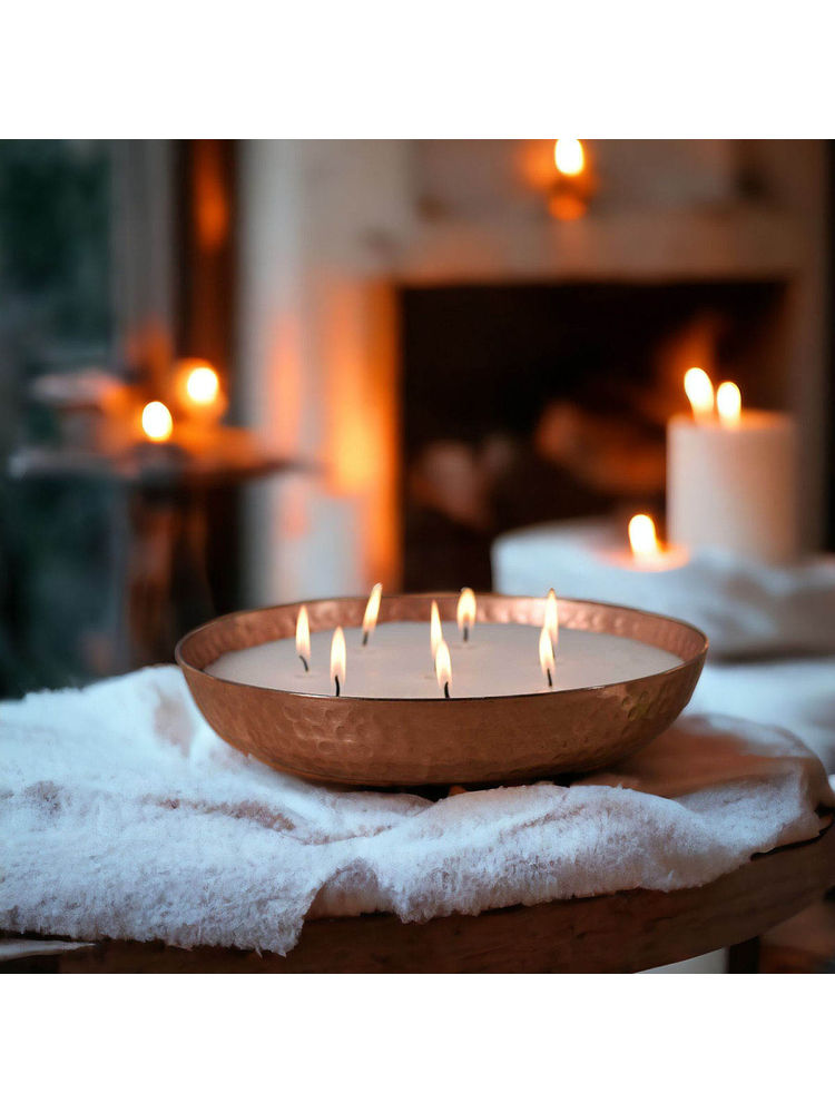 Manor House Roshni Scented Flovored Wax Filled Metal Bowl Urli 10 Inches-picture-34