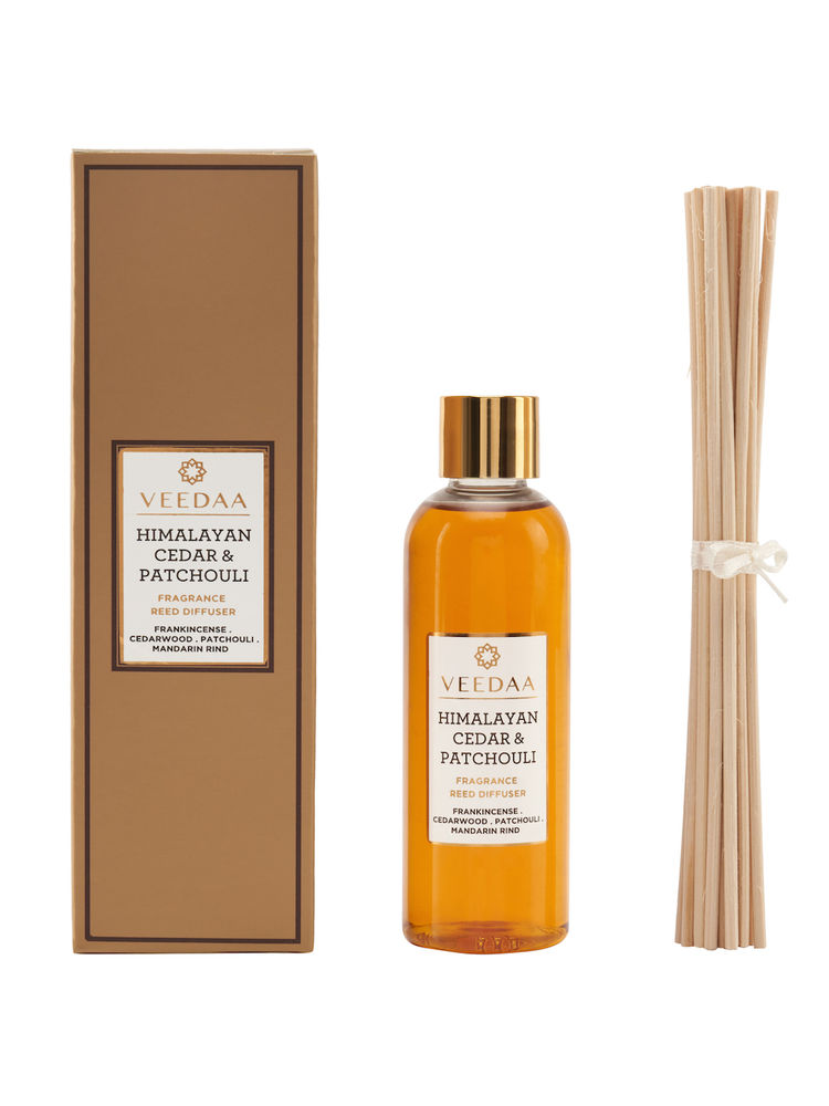 Veedaa Candles Himalayan Cedar & Patchouli Diffuser Oil Refill & Reeds Set