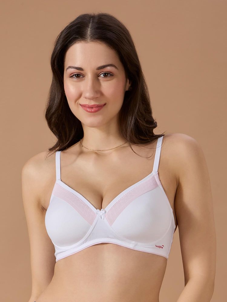 bodyline White Solid Padded Seamless Medium Coverage Bra-picture-26