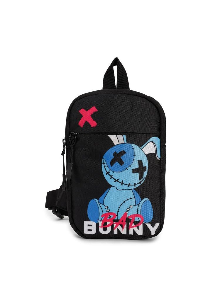 Bewakoof Unisex Black Bad Bunny Sling Bag
