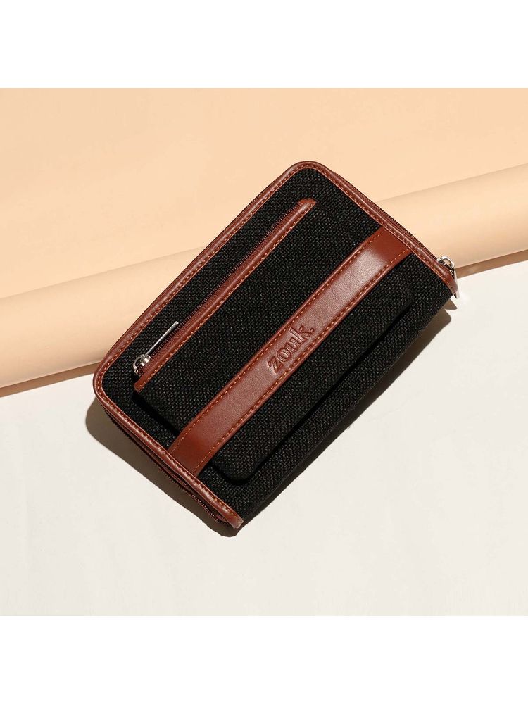 Zouk Jet Black Classic Zipper Wallet-picture-23