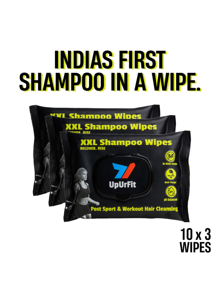 UpUrFit XXL Shampoo Wipes - Rinse Free Shampoo in a Wipe (30 Wipes)