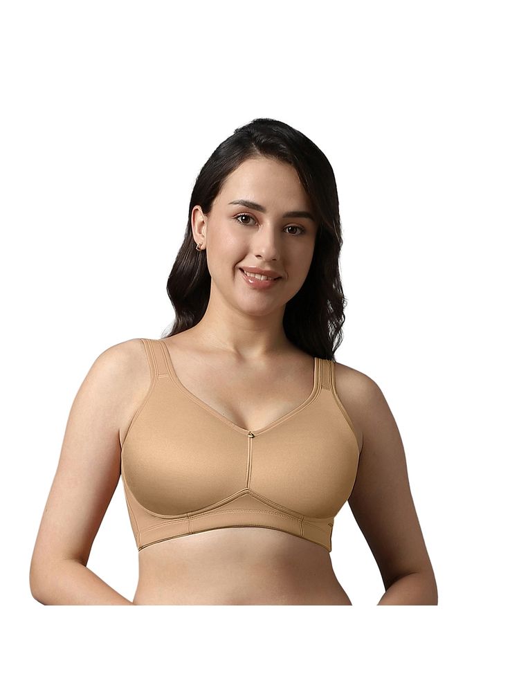 Amante Solid Padded Non-Wired Airy Support Spacer Bra-image-5