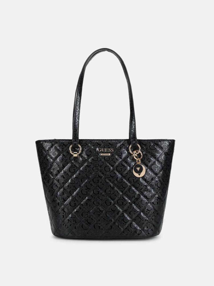 guess fashion Guess Black Quilted Wilbur Tote Bag-picture-28