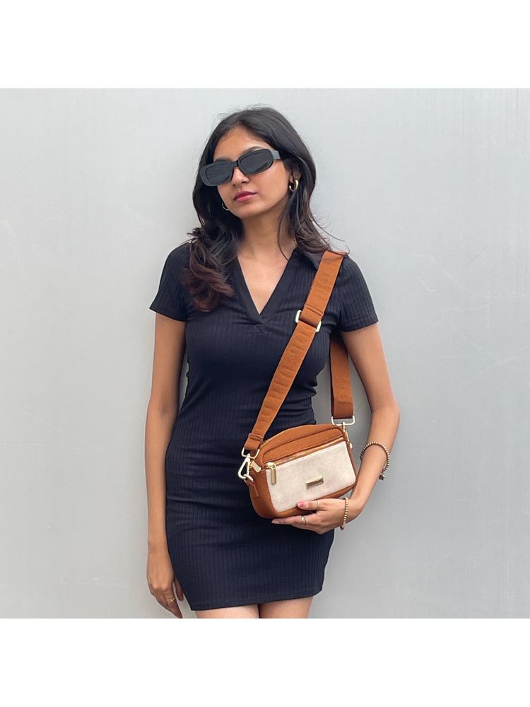 Joon Blu Nylah Tan Brown and Beige Crossbody Bag- Tan (S)-image-3