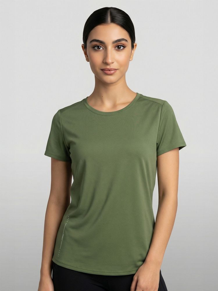 Nobero Green Active Crew Neck T-Shirt-picture-13