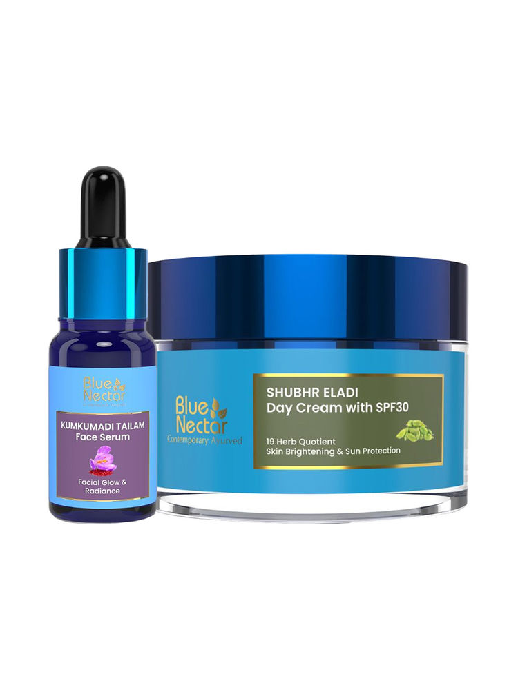 Blue Nectar Kumkumadi Serum + Eladi Day Cream Combo-image-14
