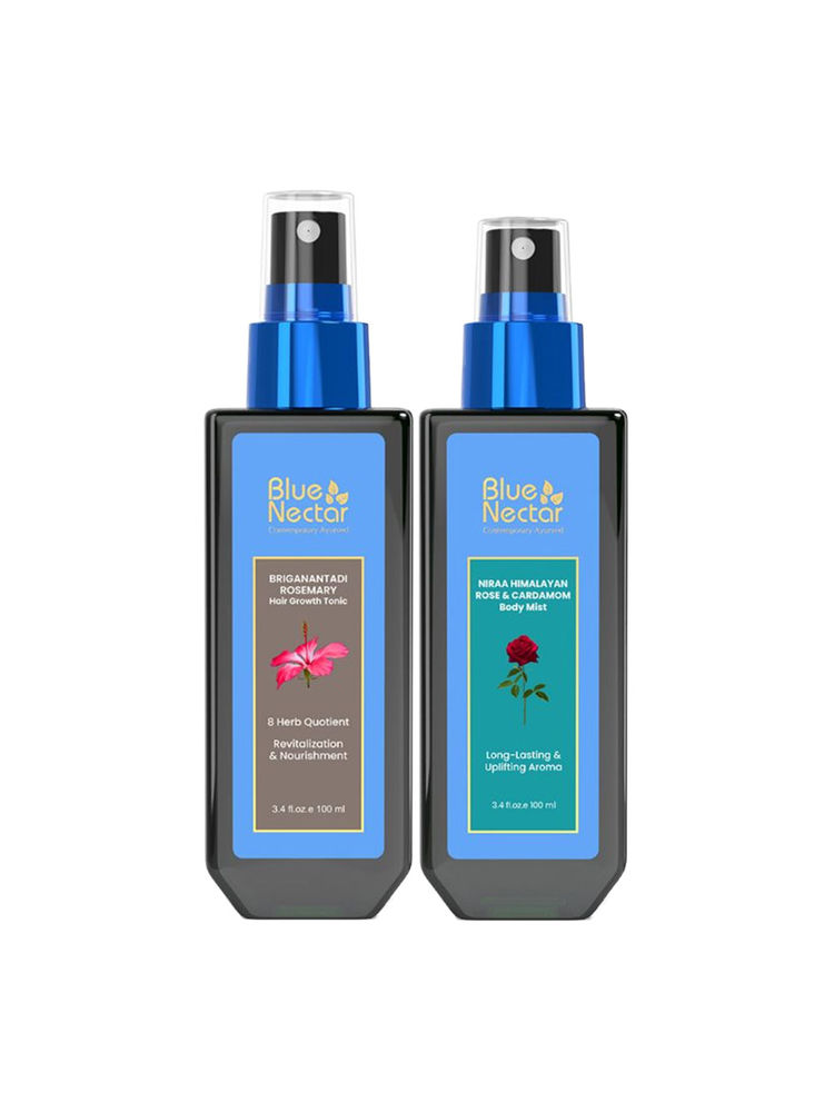 Blue Nectar Hair Tonic + Rose Body Mist Combo-image-6