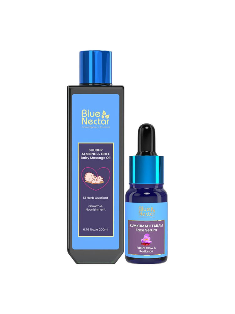 Blue Nectar Baby Oil + Kumkumadi Serum Combo